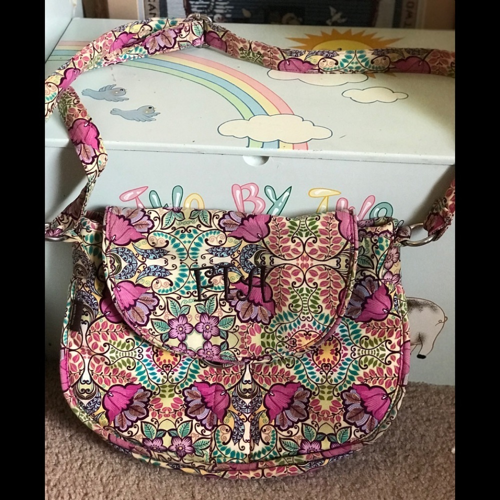 Initials Inc Flower Embroidered Shoulder Bag